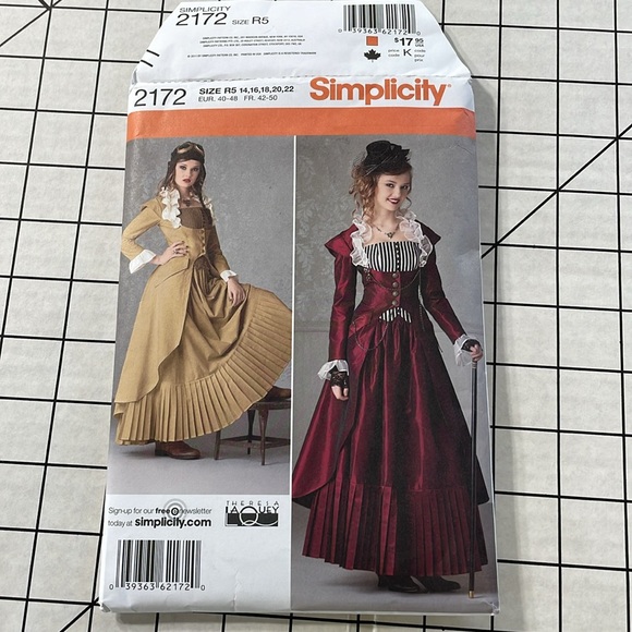 Simplicity 2172 women's historic sewing pattern, victorian/steampunk style - Picture 2 of 6